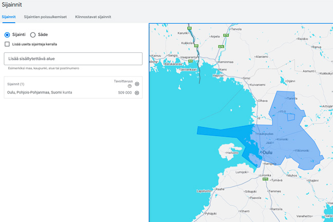 Google-hakusanamainonta Oulussa