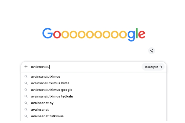 hakusana analyysi google